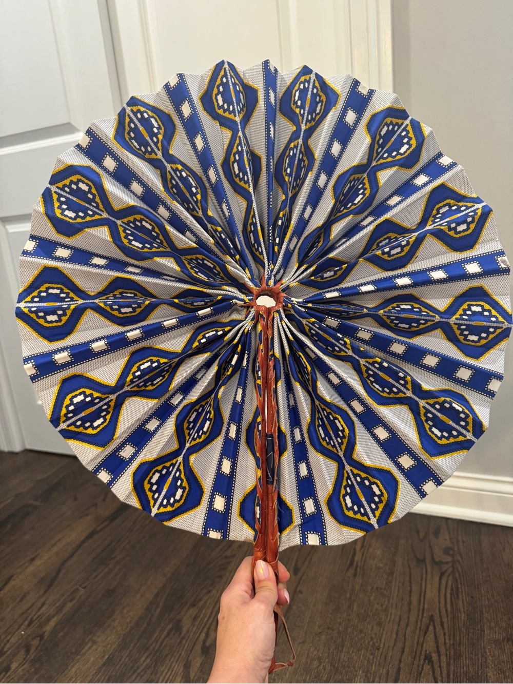 Handcrafted African Traditional Ankara Fabric Folding Fan